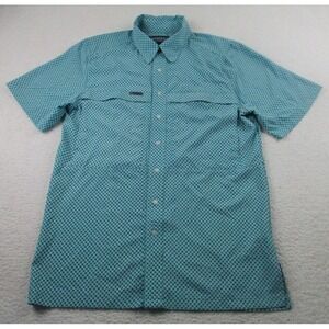 Panhandle‎ Performance Shirt Mens Small Blue Button Down Short Sleeve Vent